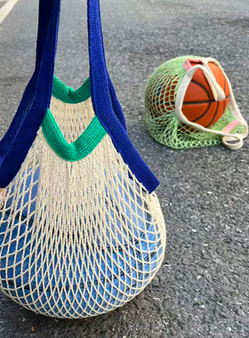 加厚手提篮球袋篮球网兜足球排球训练包球类收纳专用袋棉网兜袋