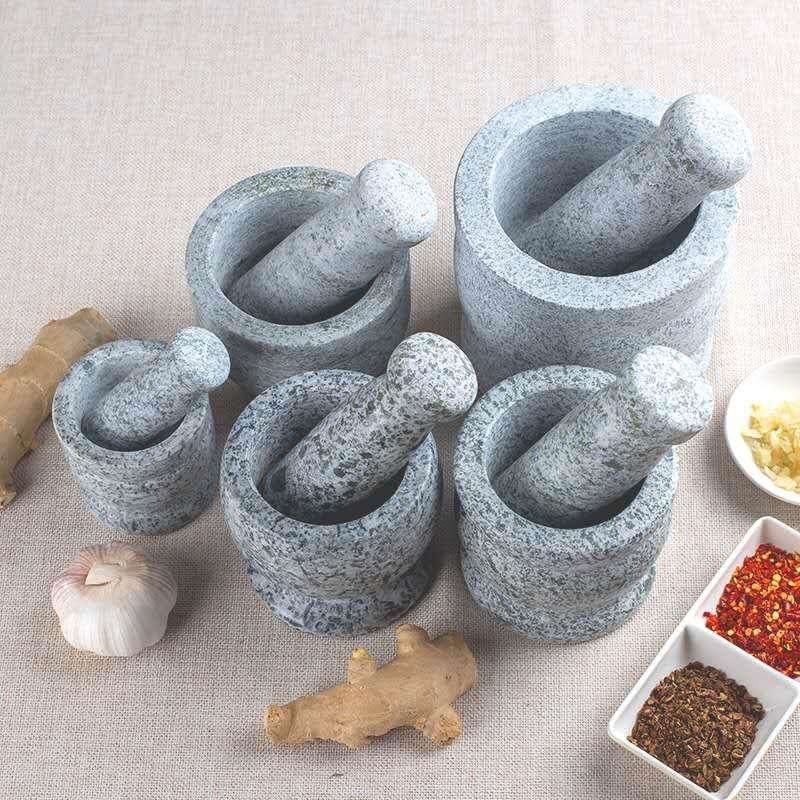 抛光石臼子椿舂杵兑对鱼饵小青石磨家用蒜臼罐蓉器手动砸捣研热销