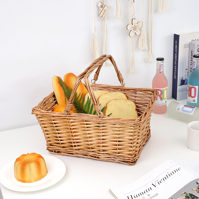 金柳家居手提柳编收纳篮