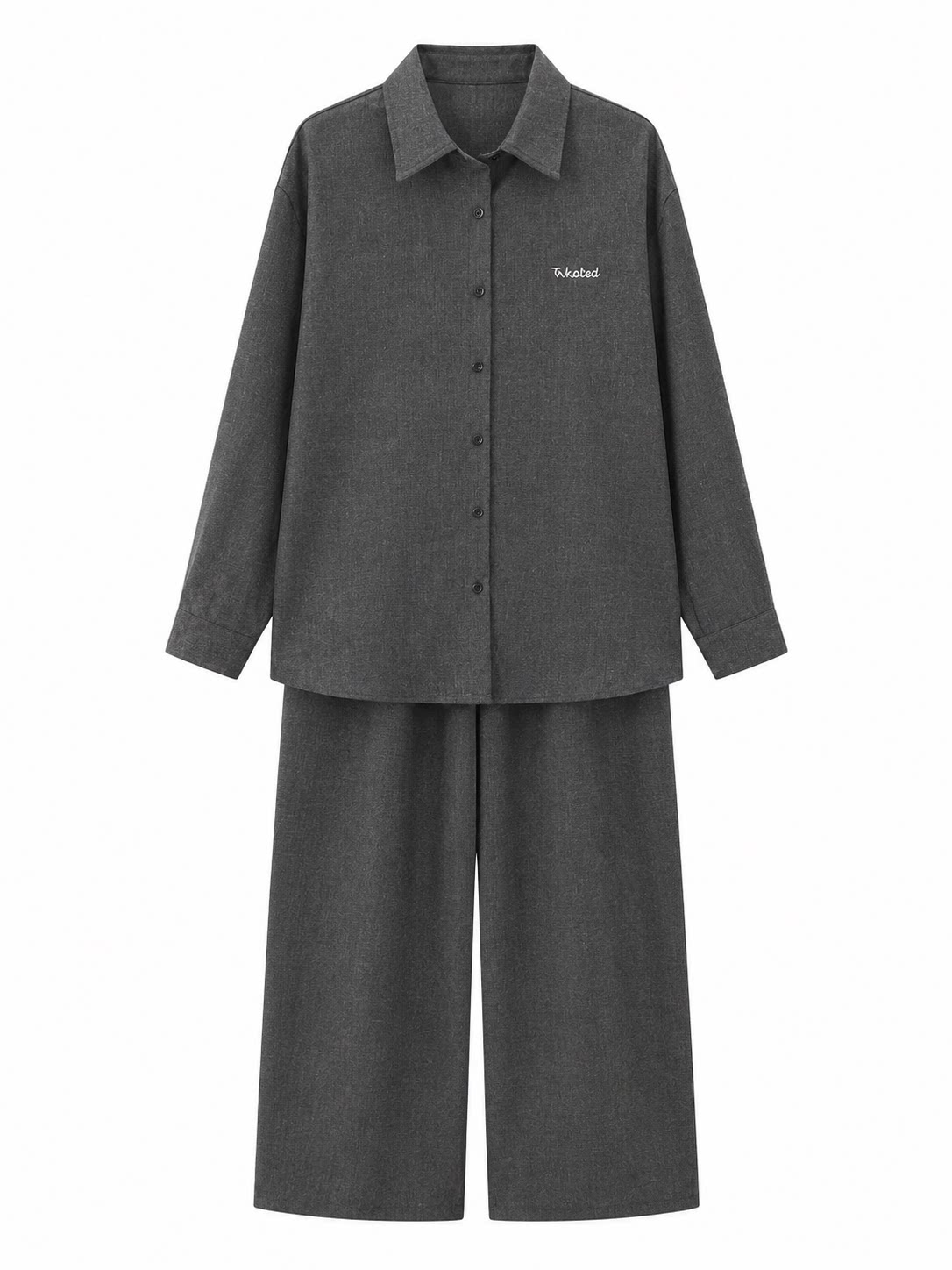 秋季松弛感气质休闲长袖衬衫直筒其它制服/套装