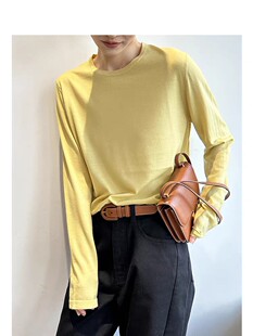 百搭上衣 轻薄款 YM801日系慵懒风长袖 羊毛打底衫