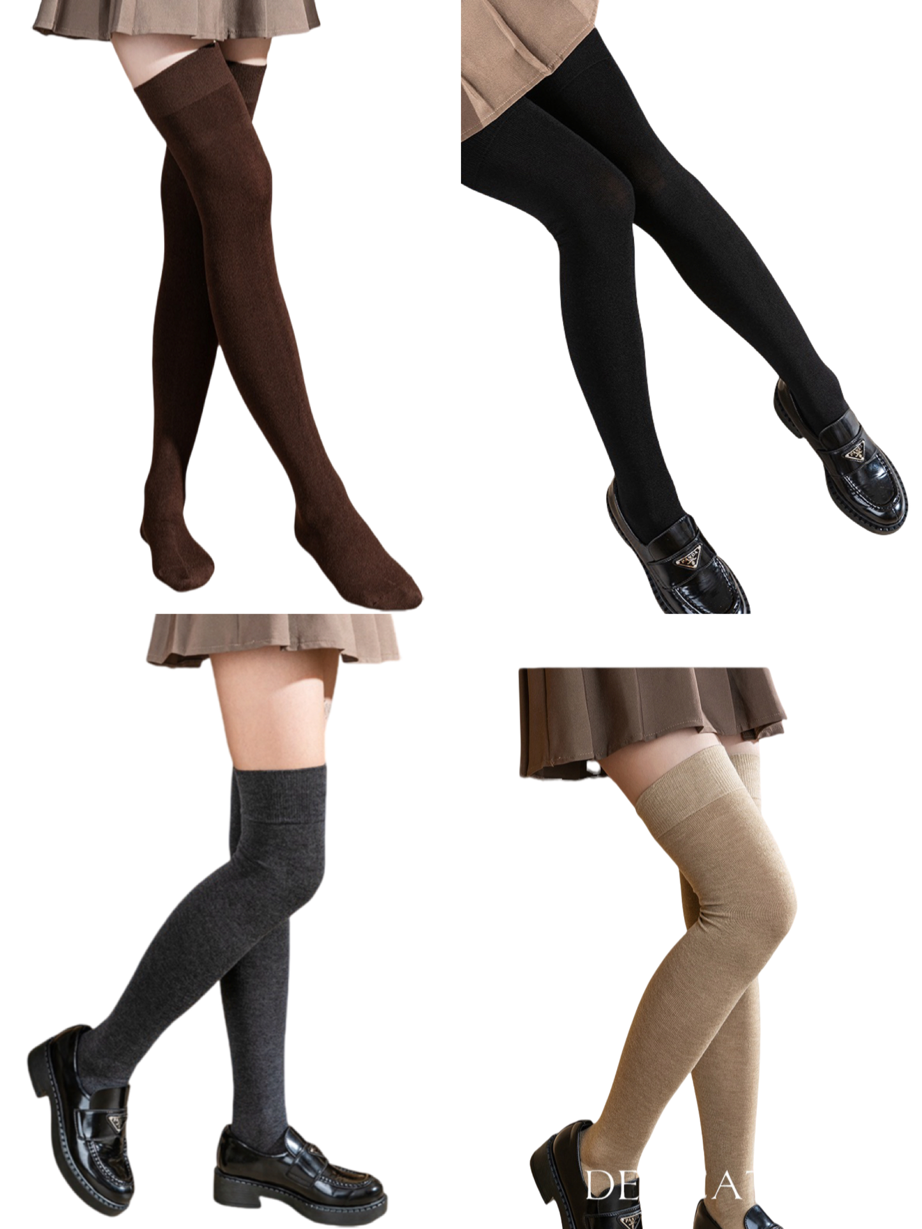 超细巴素兰高端精仿羊毛过膝袜女加长过膝袜筒高60cm 68支+抗起球