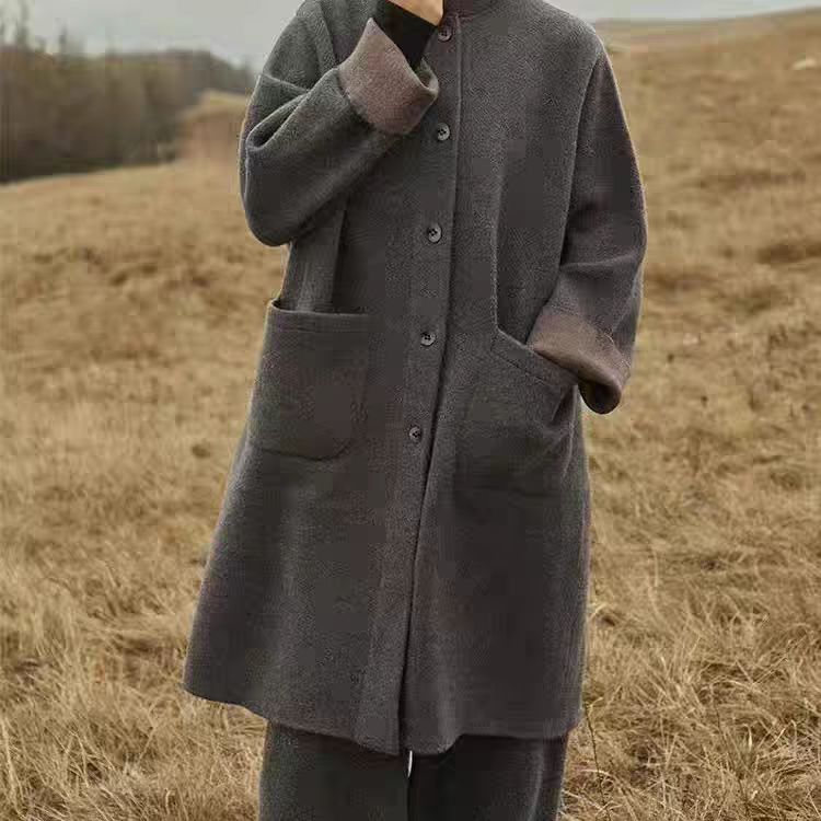 内蒙版公路大衣 玲珑纱重磅加密品质中长外套  保暖