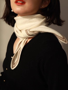 护颈菱形小围巾L*P同款100%山羊绒材质百搭时尚优雅小单品