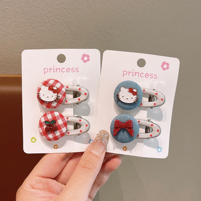 hellokitty可爱发夹女kt边夹ins少女卡通碎发整理夹子凯蒂猫头饰