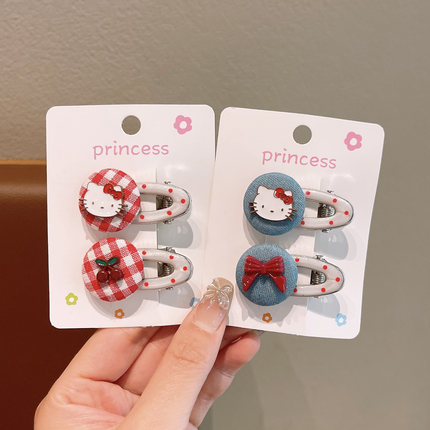 hellokitty可爱发夹女kt边夹ins少女卡通碎发整理夹子凯蒂猫头饰