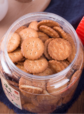 蔡文静推荐零食日本NOMURA野村米勒天日盐小圆饼咸味罐装470g大罐