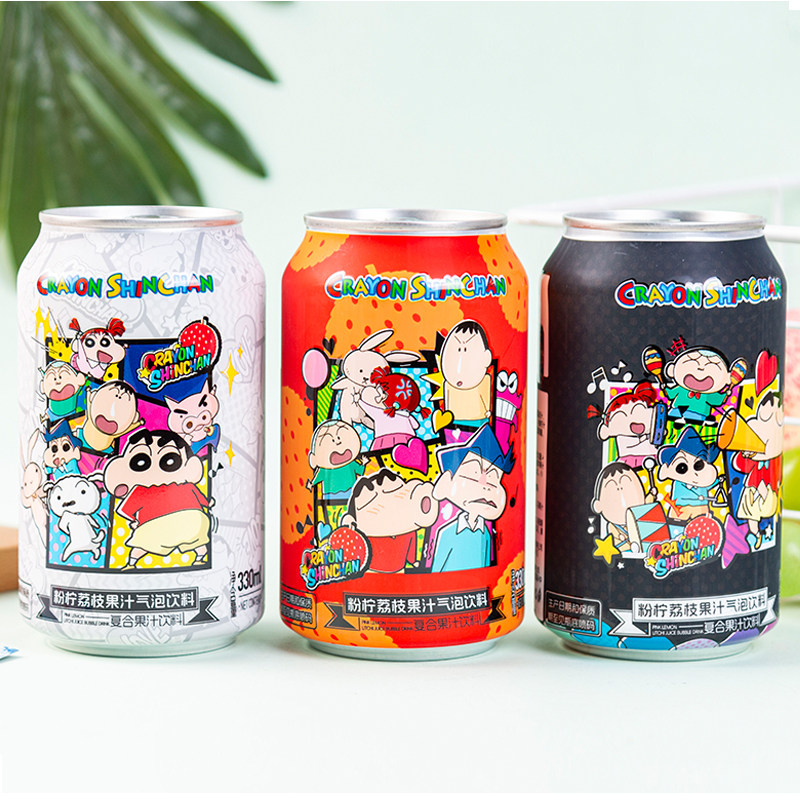 【3瓶】蜡笔小新联名款碳酸饮料气泡水西柚荔枝柠檬芭乐果可爱,咖啡/麦片/冲饮,果味/风味/果汁饮料,淘宝优惠券,粉丝福利购,淘宝优惠卷