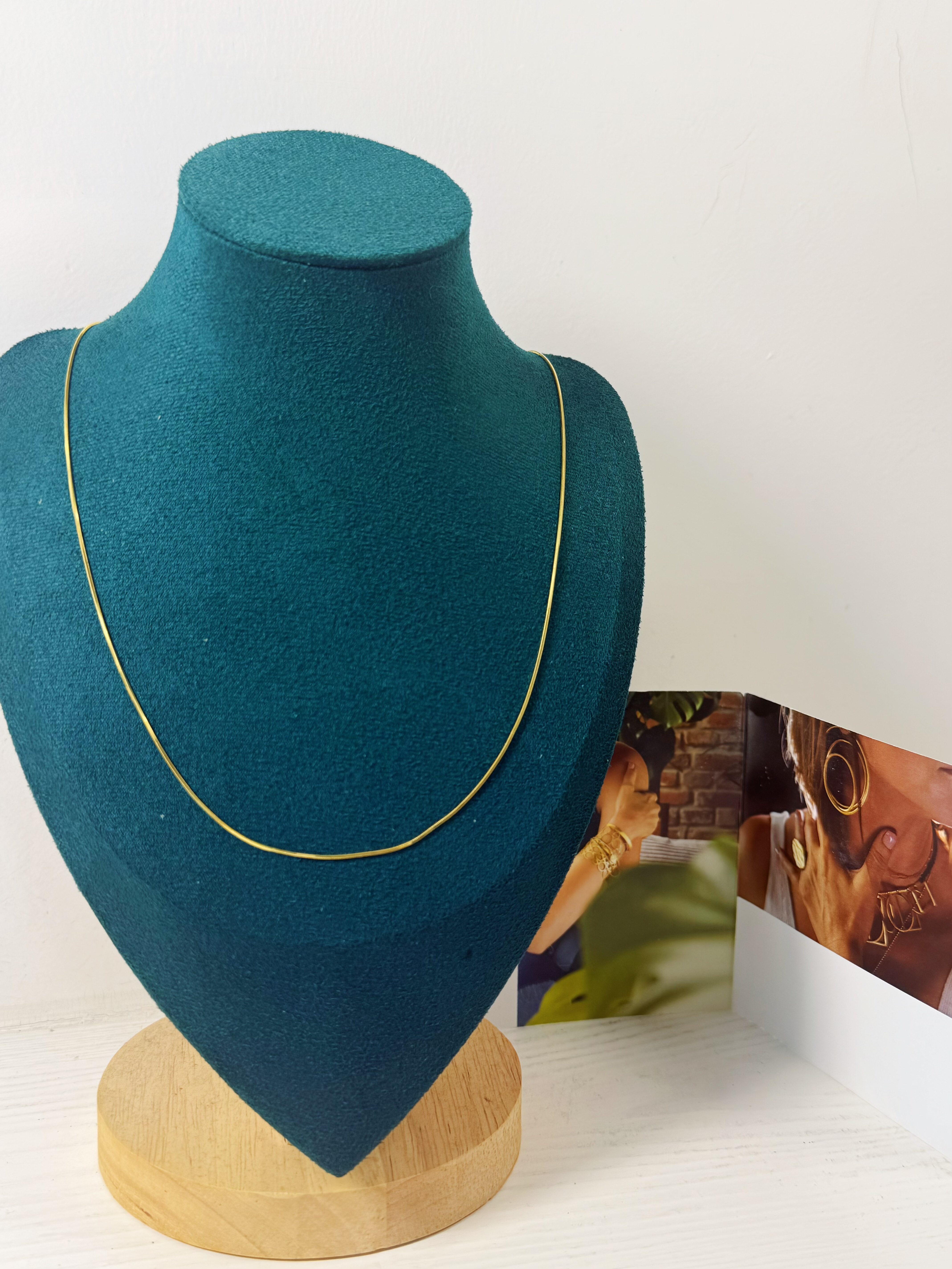 意大利进口925银镀金项链设计专柜定制 蛇骨链 50cm  闪闪链