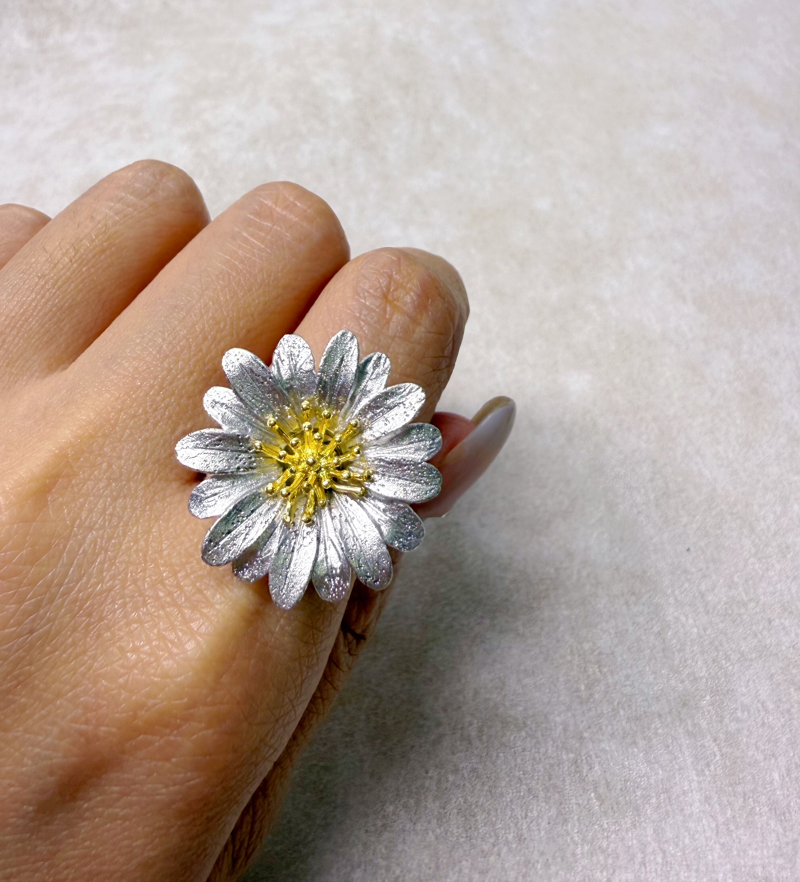 意大利进口 925银雏菊戒指  专柜品质A256 开口可调节