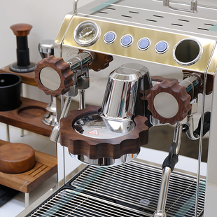 格米莱双瞳3145bB防烫圈隔热架黑胡桃实木旋钮改装配件木质套件