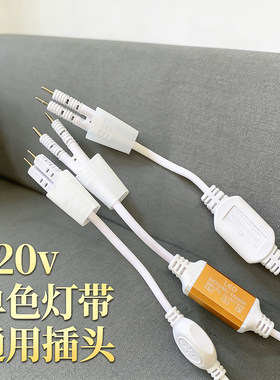220V灯带两针针距可调节插头led灯带整流器通用带开关防水电源