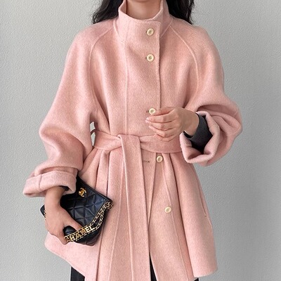 温柔软糯天丝羊绒双面呢羊毛大衣