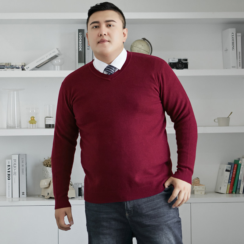 胖胖哥V领毛衣男秋冬季新款宽松潮流大码胖子针织衫休闲纯色上衣在类目 男装, 针织衫/毛衣中 - 来自Buy2taobao.com提供专业的淘宝代购服务