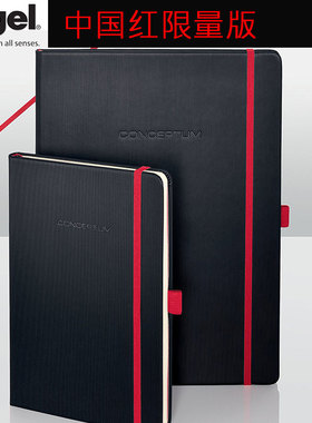 德国进口sigel商务A5笔记事本子文具A6黑色硬皮简约B5办公会议A4