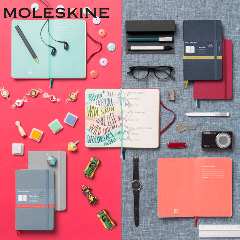 moleskine笔记本Two-go横线空白内页记事本子织布手帐B6手帐日记 文具电教/文化用品/商务用品 笔记本/记事本 原图主图