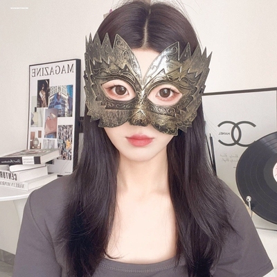 假面舞会面具女男上半脸花纹面罩黑色眼罩蒙面唱将歌王面具