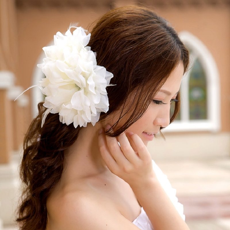 新款摩登舞演出头花表演发饰国标舞比赛饰品头饰华尔兹探戈大花朵