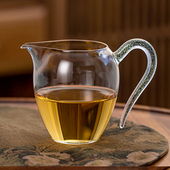 高品质日式 手工公道杯带把耐热玻璃匀杯小号分茶器耐高温高透茶海