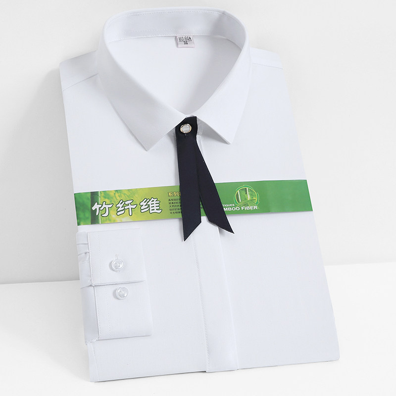 2024夏季新款白衬衫女长袖竹纤维弹力职业工作服工装正装韩版衬衣,女装/女士精品,衬衫,淘宝优惠券,粉丝福利购,淘宝优惠卷