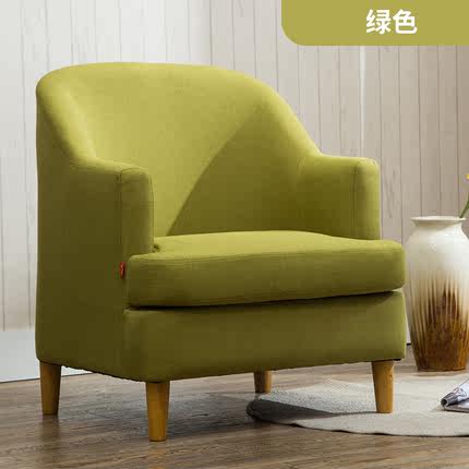 北欧单人沙发椅 布艺简约卧室沙发 咖啡厅宜家小户型客厅双人沙发