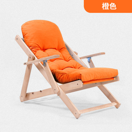 实木躺椅午睡折叠椅可调节沙发椅休闲椅阳台飘窗椅实木布艺椅子