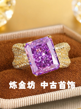 中古vintage复古高级感戒指女小众设计感高级轻奢气质百搭活口戒