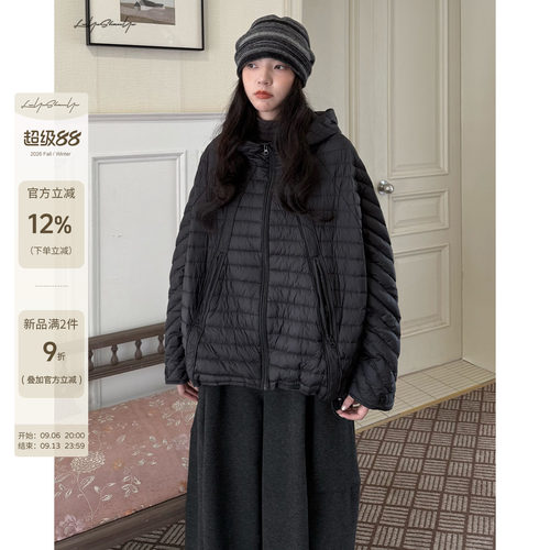 轻薄排骨羽绒服连帽显瘦外套