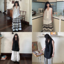 白色衬衣 陆与山屿 方圆 设计感小众上衣女木耳花边天丝无袖 衬衫