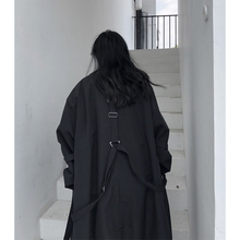 陆与山屿山本暗黑色yoji重工设计秋冬加厚宽松男女中长款 风衣外套
