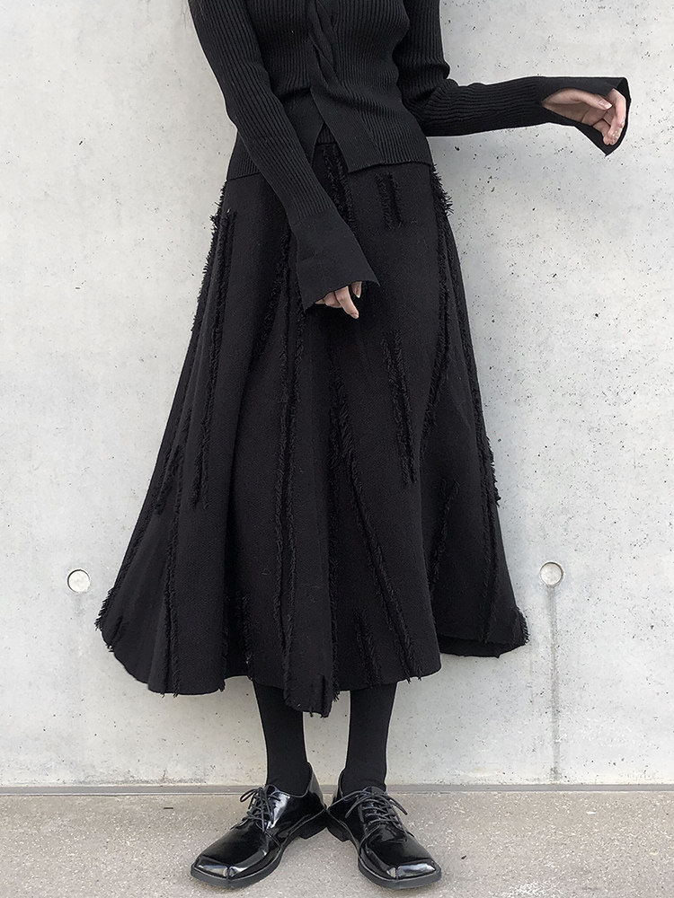 陆与山屿山本暗黑高腰百褶半身裙春秋季百搭复古裙子女黑色a字裙,女装/女士精品,半身裙,淘宝优惠券,粉丝福利购,淘宝优惠卷