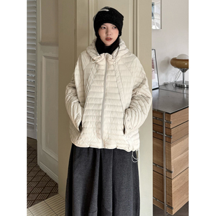 陆与山屿【雾凇】下摆抽绳收腰连帽显瘦女士冬外套排骨短款羽绒服