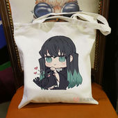 鬼灭之刃时透无一郎二次元 帆布包定制大容量学生装 书手提袋带拉链
