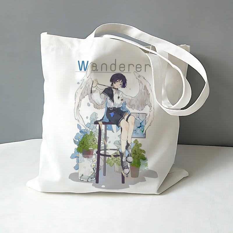 原神周边帆布包女散兵魈温迪定制学生装书大容量单肩手提袋带拉链
