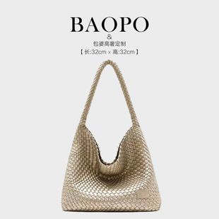 雅各邦 时尚 D50521浅金色简约单肩斜挎包 BAOPO