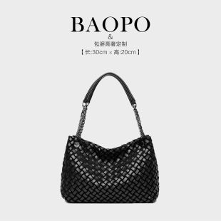 【BAOPO】时尚欧澜名品-2201黑色简约单肩包