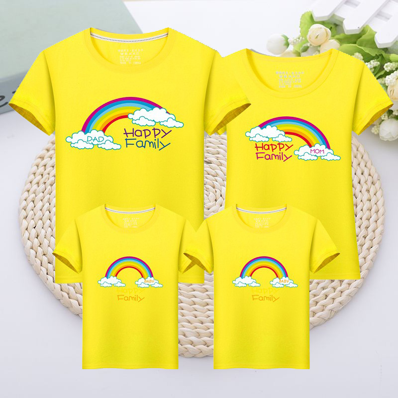 彩虹幼兒園半袖運動會定制親子裝