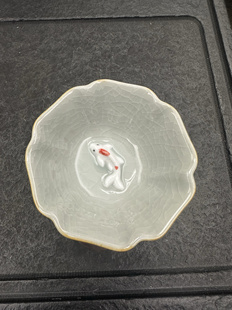 哥窑茶杯锦鲤杯中有鱼汝窑开片主人杯高档茶具45毫升功夫茶杯陶瓷