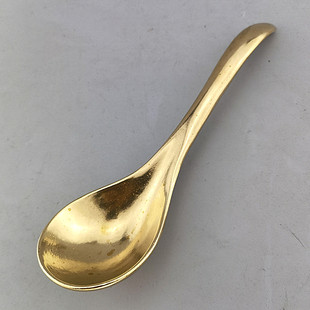 刮痧勺铜勺加厚饭勺纯铜汤勺大勺子铸铜饭匙黄铜汤匙刮痧工具厨房