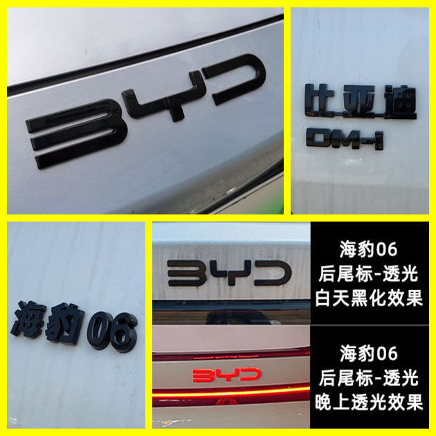 海豹ev海豹0706dmi车标黑化改色