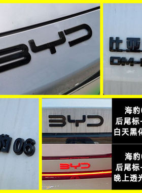 比亚迪海豹ev专用改装前车标黑化改色海豹0607dmi后字母黑色标贴