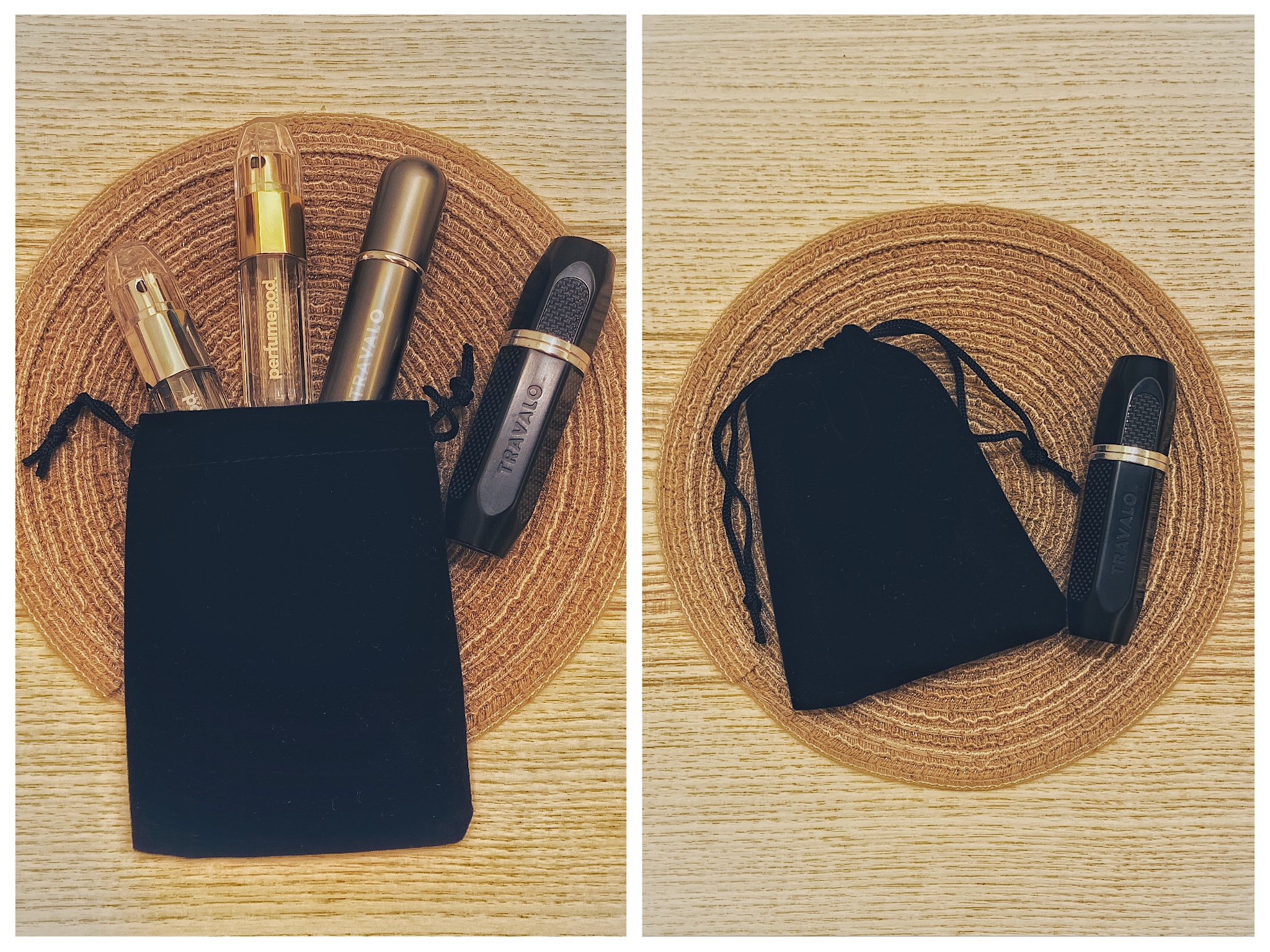 绒布袋收纳袋口红Travalo旅行香水分装瓶化妆品便携底部充装喷雾