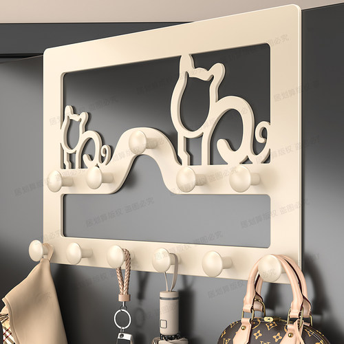 小猫入户门后挂钩挂衣架免打孔