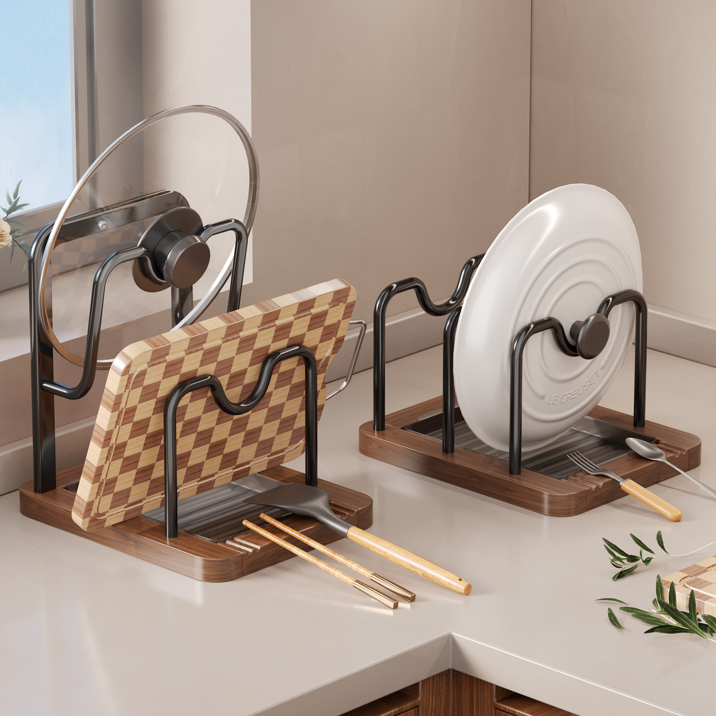 胡桃木锅盖架家用台面收纳架沥水架收纳置物架厨房菜铲子锅铲架托,厨房/烹饪用具,锅盖架/锅盖收纳垫,淘宝优惠券,粉丝福利购,淘宝优惠卷