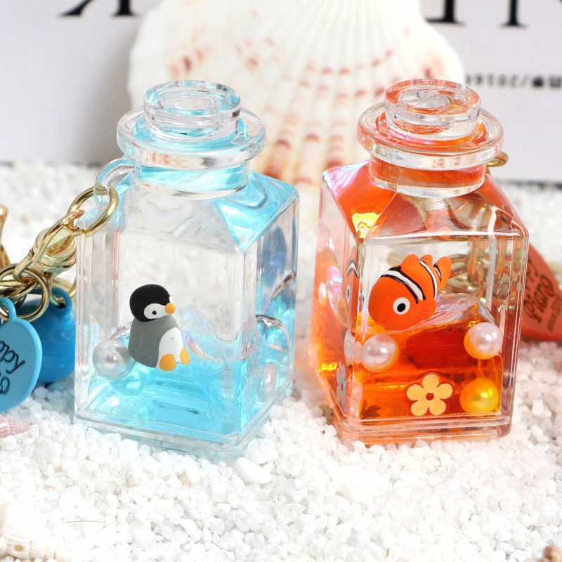 液体流沙钥匙扣学生书包挂件精美可爱漂流瓶书包挂饰圣诞节小礼品