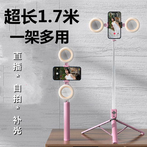 落地三脚架双补光灯直播自拍新款