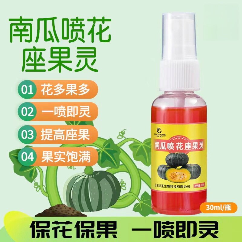 南瓜喷花坐座果灵 提高坐果率 膨大果实 果实更均匀免人工授粉药