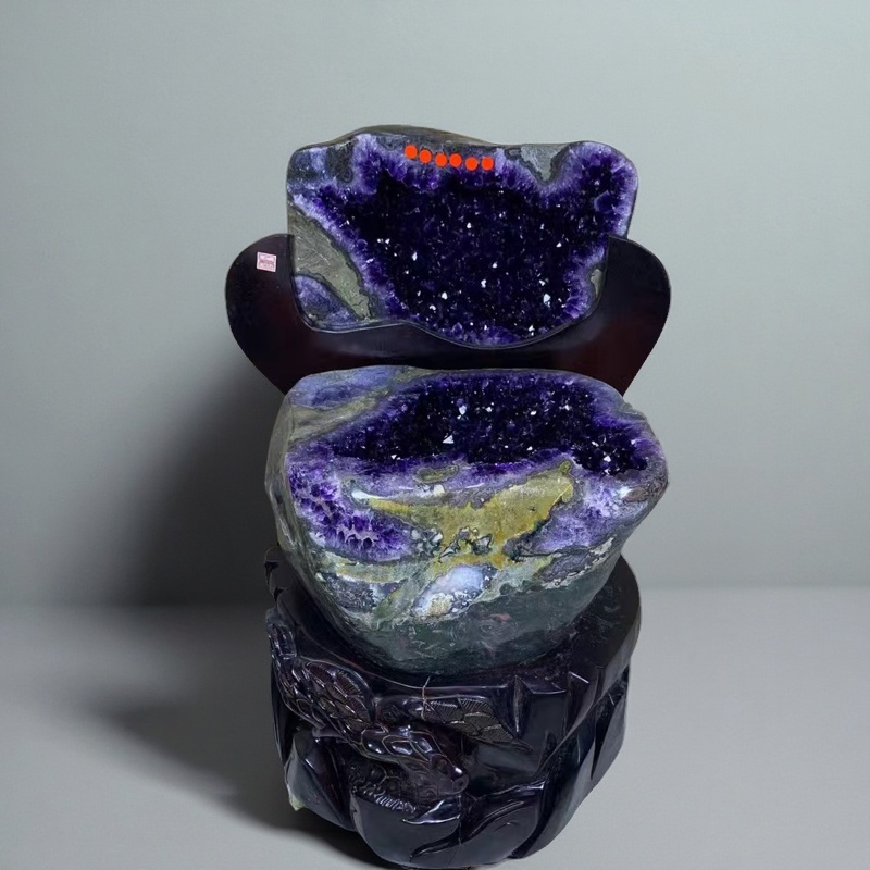 帝王紫水晶聚宝盆玄关摆件