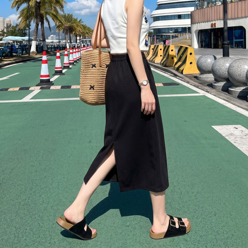 黑色半身裙女夏季2026新款直筒裙