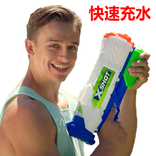 ZURU抽拉式 水枪快充水男孩儿童呲水玩具沙滩喷水打水仗戏水滋水